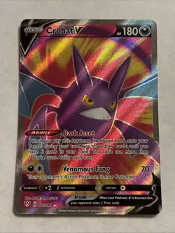2020 Pokemon TCG Crobat V Darkness Ablaze 182/189 Ultra Rare Full Art - Image 1
