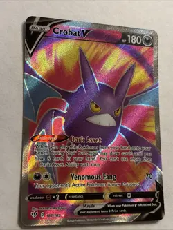 2020 Pokemon TCG Crobat V Darkness Ablaze 182/189 Ultra Rare Full Art - Image 4