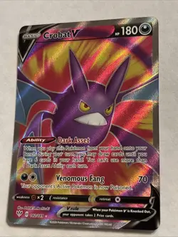 2020 Pokemon TCG Crobat V Darkness Ablaze 182/189 Ultra Rare Full Art - Image 5