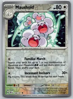 Maushold 158/191 Uncommon Surging Sparks Pokemon Reverse Holo Near Mint - Image 1