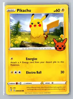 Pikachu 049/203 Common Evolving Skies Pokemon Near Mint - Image 1