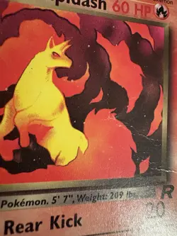 3 Card Vintage FIRST EDITION BASE Pokemon Lot! Dark Rapidash, Magikarp,Slowpoke - Image 3