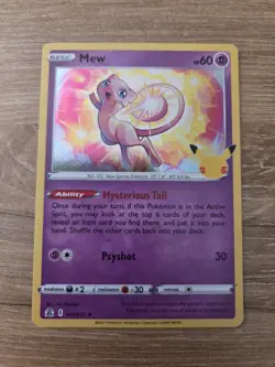 Pokemon TCG Mew 011/025 Holo Rare Card 25th Celebrations - Image 1