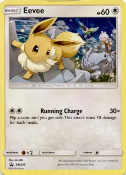 Eevee - SM235 Holo Promo Sun & Moon Promo Pokemon Damaged - Image 1