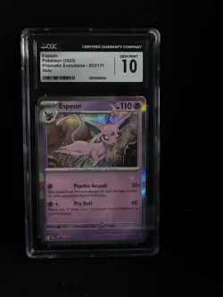 Pokemon TCG Espeon 033/131 Sv Prismatic Evolutions Holo Rare CGC 10 GEM MINT - Image 1