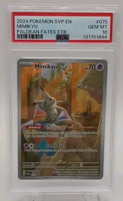 MIMIKYU 2024 POKEMON SVP PALDEAN FATES ETB PROMO #75 PSA 10 GEM MINT - Image 1