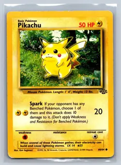 Pikachu 60/64 Common Jungle Pokemon Unlimited Moderately Played - Image 1