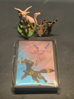 Pokemon Prismatic Evolutions Premium Figure Collection FIGURE, PIN, SLEEVES ONLY - Image 1