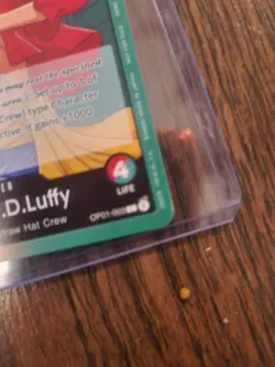 One Piece Monkey.D.Luffy OP01-003 Pre Errata Romance Dawn Alpha Leader Card - Image 3