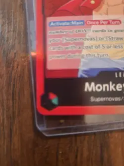 One Piece Monkey.D.Luffy OP01-003 Pre Errata Romance Dawn Alpha Leader Card - Image 4