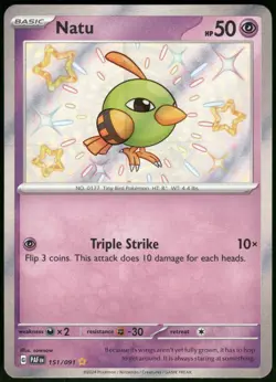 Natu 151/091 Holo Paldean Fates Pokemon Card 2024 Near Mint - Image 2