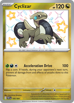 Cyclizar 195/091 Holo Paldean Fates Pokemon Card 2024 Near Mint - Image 1