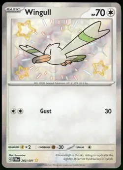Wingull 203/091 Holo Paldean Fates Pokemon Card 2024 Near Mint - Image 2