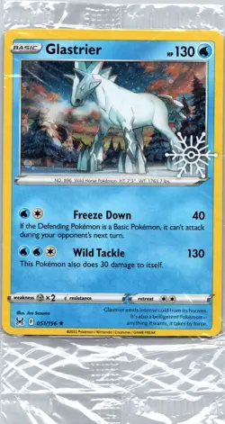 Pokemon TCG Glastrier 051/196 Lost Origin Sealed Holo NM - Image 1