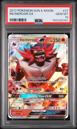 PSA 10 Gem Mint Incineroar GX 27/149 Pokemon TCG 2017 Sword And Shield - Image 1