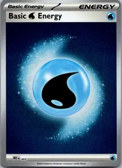 Basic Water Energy - 003 3 Mega Evolution Energies Pokemon Reverse Holo NM - Image 1