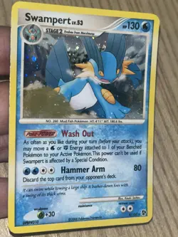 Swampert 9/106 Great Encounters Holo Sick Hand Swirl🍭 Mid Era Pokemon Card - Image 1