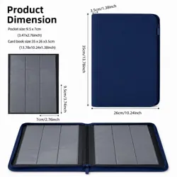9 Pocket 360 Card Zip Closure Trading Card Binder Album + 200 Sleeves Pokemon - Image 3