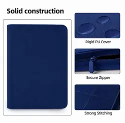 9 Pocket 360 Card Zip Closure Trading Card Binder Album + 200 Sleeves Pokemon - Image 4