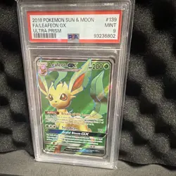 The Pokemon Company Leafeon GX 139/156 Ultra Prism FA Holo EN PSA 9 2018 - Image 1