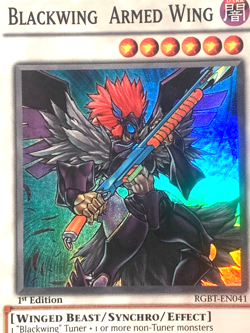 yugioh Blackwing Armed Wing RGBT-EN041 1st Edition Super Rare near mint - Image 3