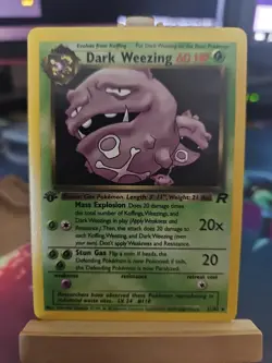 Pokemon Dark Weezing TCG Non-Holo Card 31/82 1st Edition Rare NM Near Mint! - Image 1