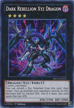 Dark Rebellion Xyz Dragon [NECH-EN053] Secret Rare Lightly Played 1st Edition - - Image 1