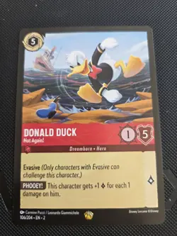 Disney Lorcana Donald Duck Not Again! Legendary Non-Foil Card 106/204 Floodborn - Image 1