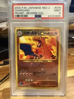 2000 Pokemon Charizard Neo 2 Japanese Reverse Holo Promo #006 PSA 9 MINT - Image 2