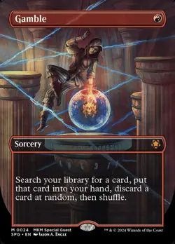 1x Near Mint, English Gamble - Foil - Borderless - Special Guests - Image 1