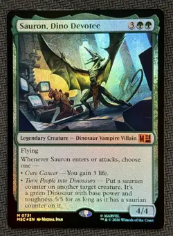 Sauron Dino Devotee EN MSC 731 NM Foil MTG Commander Marvel Super Heroes - Image 1