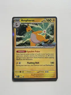 Ampharos #075 Promo, Chaos Rising Stamped, Mega Evolution Promo, NM - Image 1