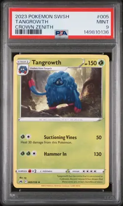 2023 POKEMON SWORD & SHIELD CROWN ZENITH #005 TANGROWTH PSA 9 - Image 1