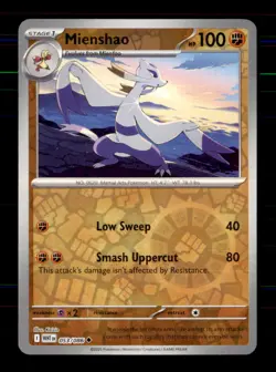 Mienshao 053/086 Uncommon White Flare Pokemon Reverse Holo Near Mint - Image 1