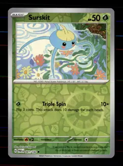 Surskit 001/182 Common Paradox Rift Pokemon Reverse Holo Near Mint - Image 1