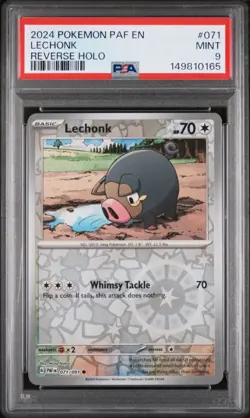 2024 POKEMON PAF EN-PALDEAN FATES REVERSE HOLO #071 LECHONK PSA 9 - Image 1