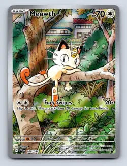 Meowth 106/094 Illustration Rare Phantasmal Flames Pokemon Holo Near Mint - Image 1