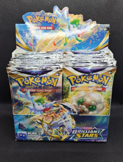Pokemon - EMPTY Brilliant Stars Booster Box with 36 EMPTY Packs - NO CARDS (B) - Image 1