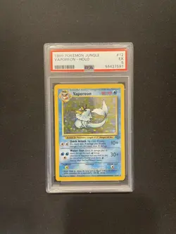 1999 Pokemon Jungle Vaporeon Holo 12/64 Graded PSA 5 - Image 1