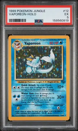 1999 POKEMON JUNGLE #12 VAPOREON-HOLO PSA 5 - Image 1