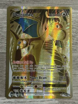NM! Dragonite EX (106/108) XY Evolutions Full Art Gold Ultra Rare Pokemon Card! - Image 1