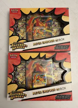 Pokemon TCG Mega Evolution Ascended Heroes Mega Emboar Ex Box (Lot Of 2) - Image 1