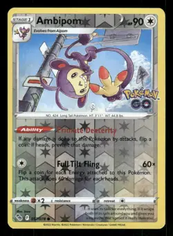Ambipom 057/078 Reverse Holo Pokemon GO LP - Image 1