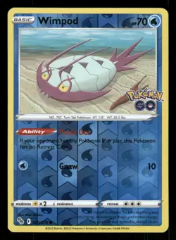 Wimpod 025/078 Reverse Holo Pokemon GO LP - Image 1