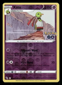 Xatu 033/078 Reverse Holo Pokemon GO LP - Image 1