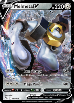 Melmetal V 047/078 Holo V Rare Pokemon GO Pokemon NM/M - Image 4