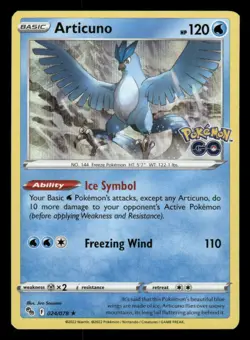 Articuno 024/078 Holo Rare Pokemon GO Pokemon NM/M - Image 1