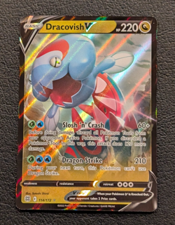 Dracovish V 114/172 Swsh09: Brilliant Stars Holo Pokemon TCG - Image 1
