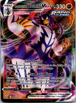 Rapid Strike Urshifu VMAX 088/163 Holo VMAX Rare Battle Styles Pokemon Near Mint - Image 1