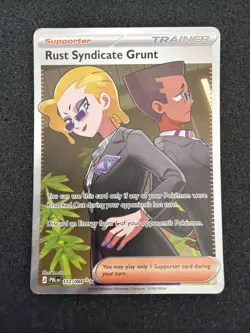 Rust Syndicate Grunt Ultra Rare 112/084 Pokemon PITCH BLACK - Near Mint Full Art - Image 1